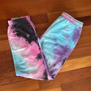 Tie Dye Joggers size small Brushed Sweatpants Boho Retro Cozy